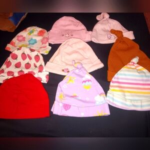 Baby girl set of nine hats